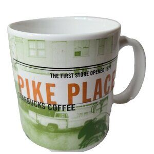 Starbucks Green and Orange Ceramic Drinkware Retro Mug